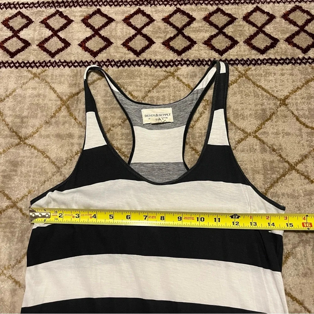 Denim & Supply Ralph Lauren Women's Maxi Dress Small Sleeveless Black & White - Picture 6 of 9